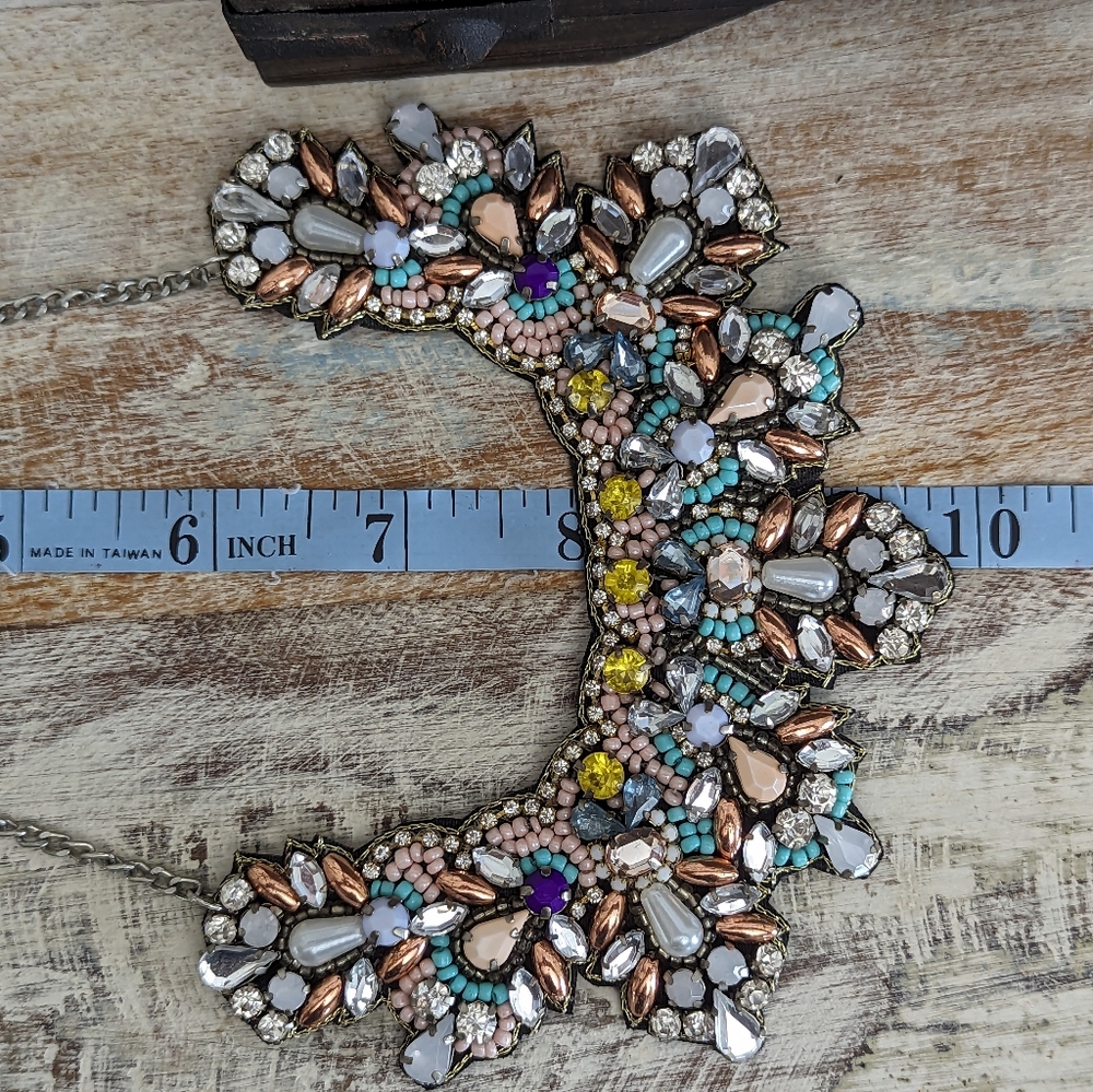 Beaded Collar Statement Necklace - image 7
